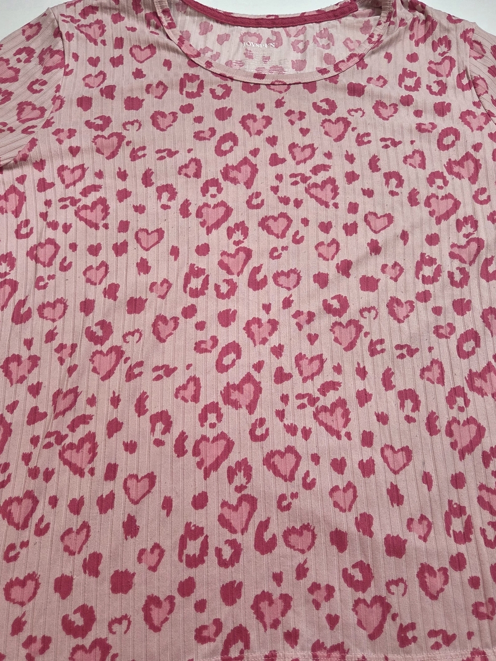Cozy Pink Heart-Print Long-Sleeve Pajama Top - Picture 2 of 14